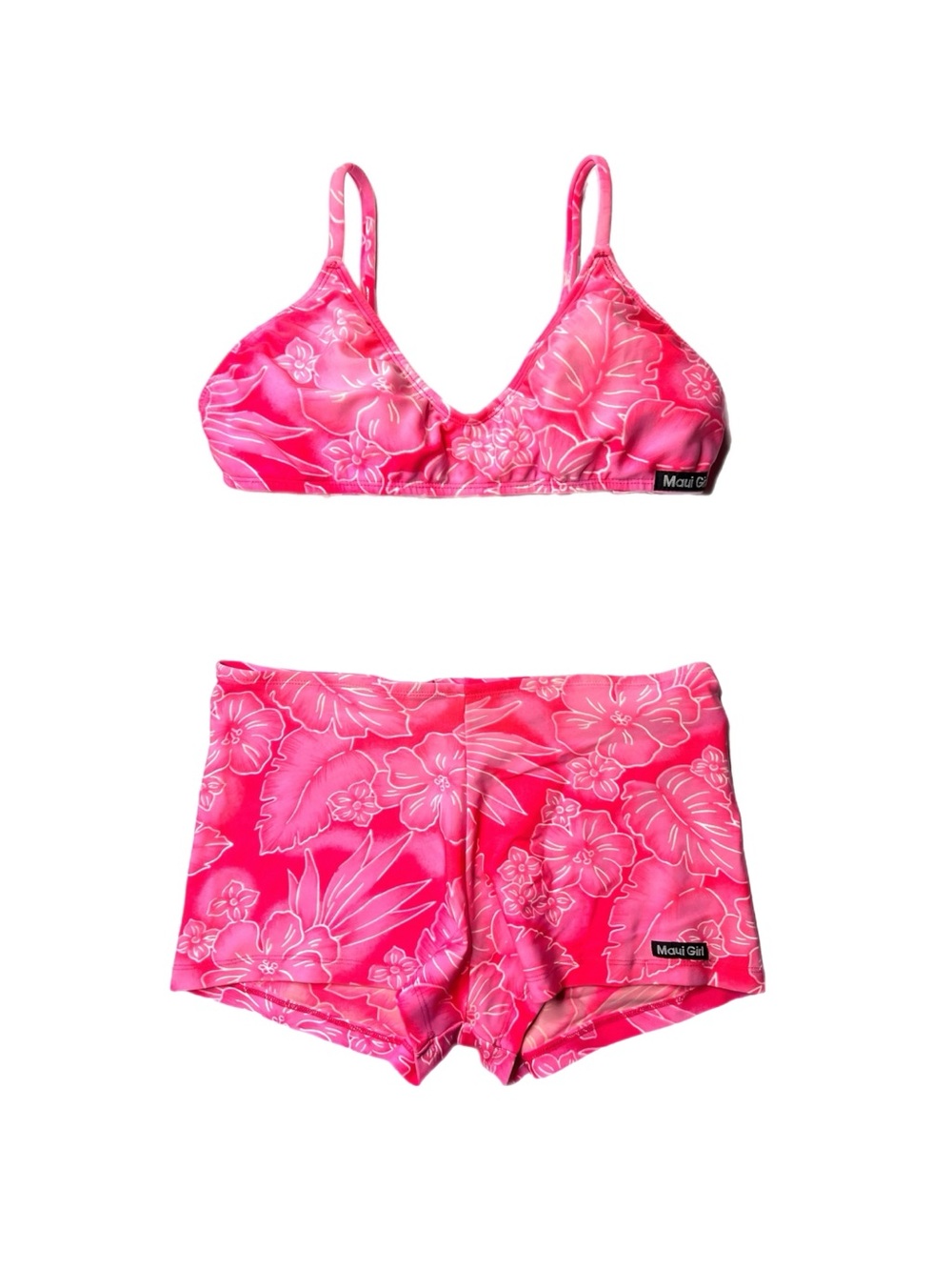 Pink Floral Two-Piece Swim Set